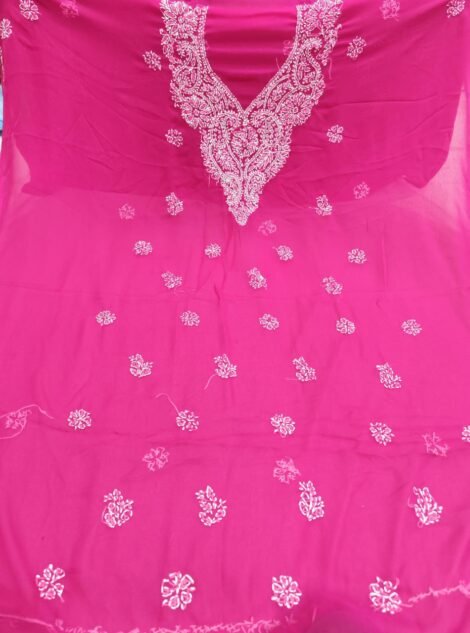 LCF LUCKNOW CHIKAN Georgette DRESS MATERIAL (RANI)