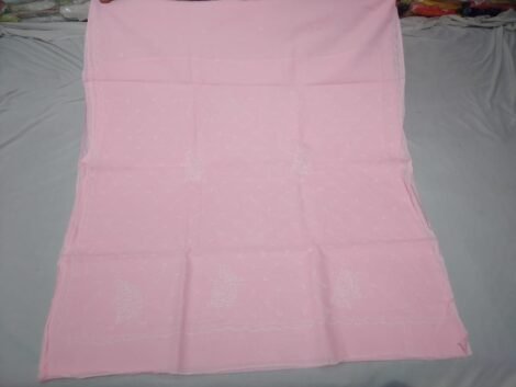 LCF LUCKNOW CHIKAN  SAREE (POWDER PINK)