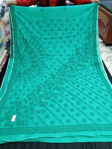 LCF LUCKNOW CHIKAN CHANDERI SAREE (FEROZI)